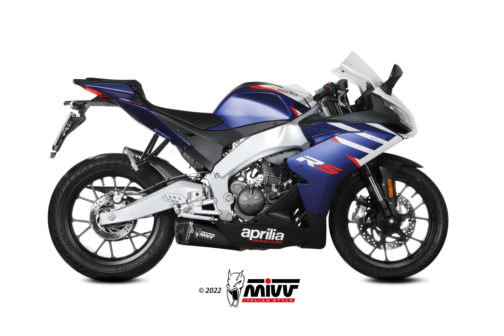 SCARICO COMPLETO IN ACCIAIO INOX NERO MIVV DELTA RACE APRILIA RS 125 2021 - 2024