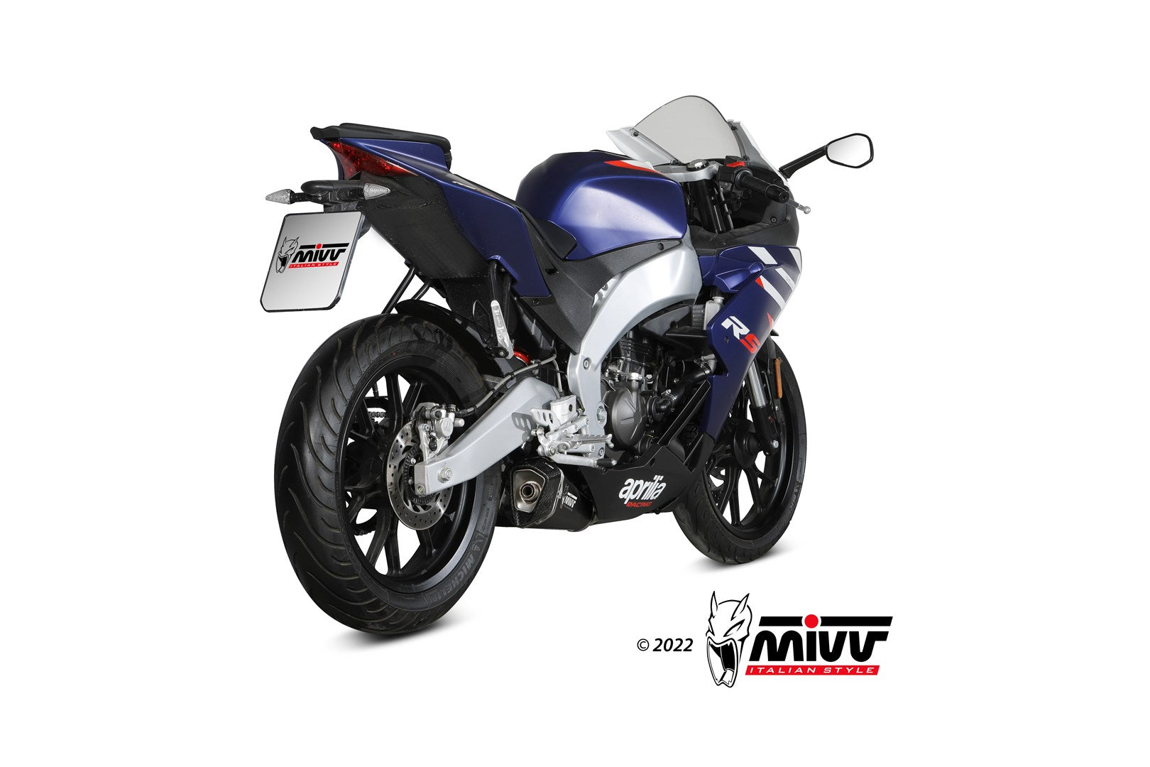 SCARICO COMPLETO IN ACCIAIO INOX NERO MIVV DELTA RACE APRILIA RS 125 2021 - 2024
