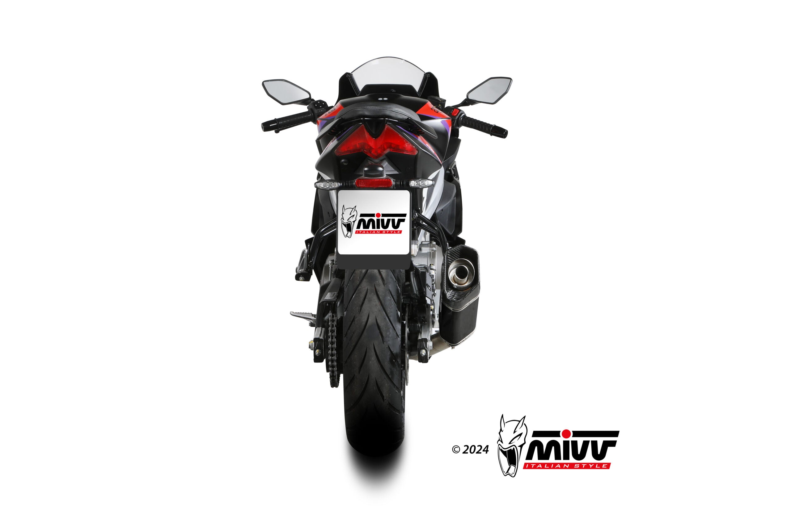SCARICO COMPLETO ALTO IN ACCIAIO INOX NERO MIVV SR-1 APRILIA RS 457 2024