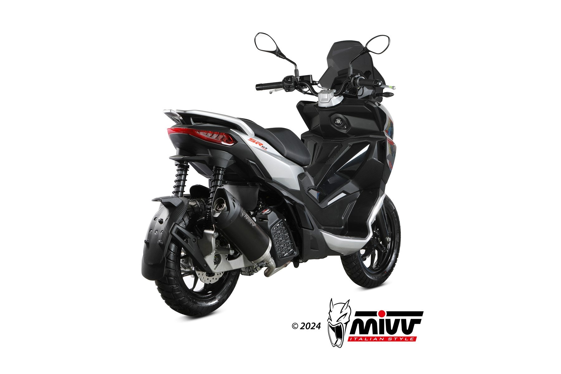 TERMINALE DI SCARICO IN ACCIAIO NERO MIVV MOVER APRILIA SR 200 GT 2022 - 2024