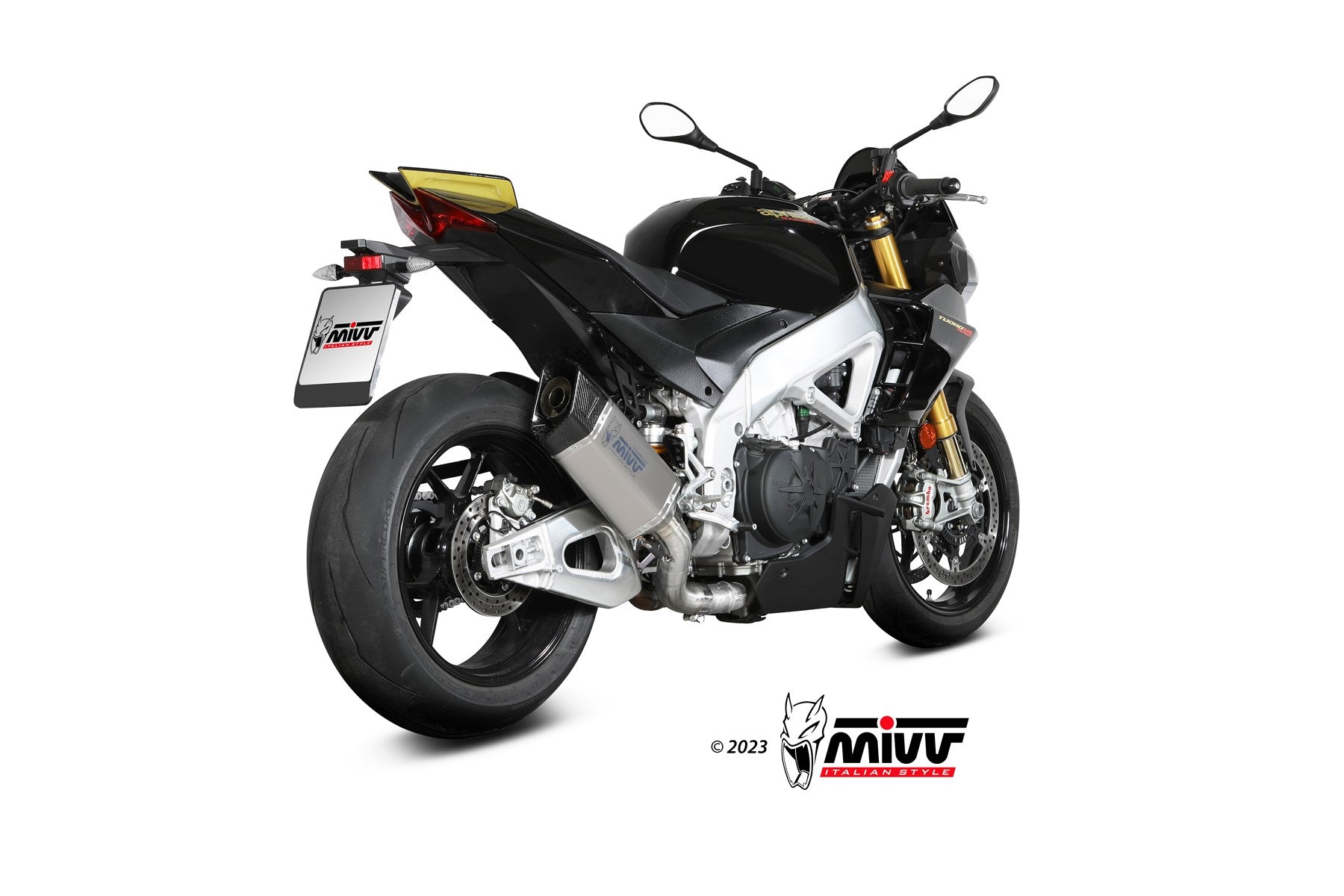 TERMINALE DI SCARICO IN TITANIO RACING MIVV SR-1 APRILIA TUONO V4 1100 2021-2024