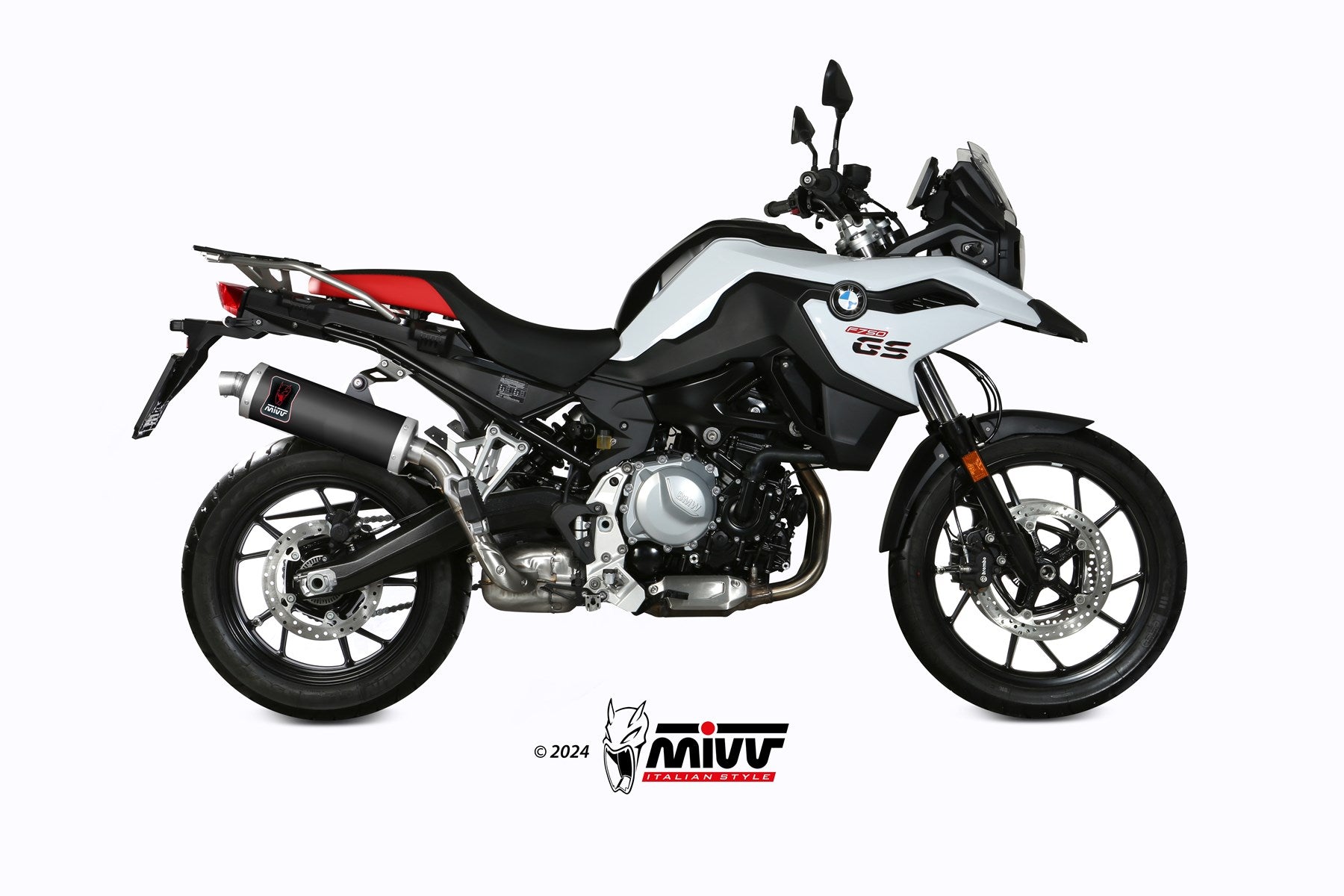 TERMINALE DI SCARICO IN ACCIAIO INOX NERO MIVV DAKAR BMW F 750 GS 2018 - 2024
