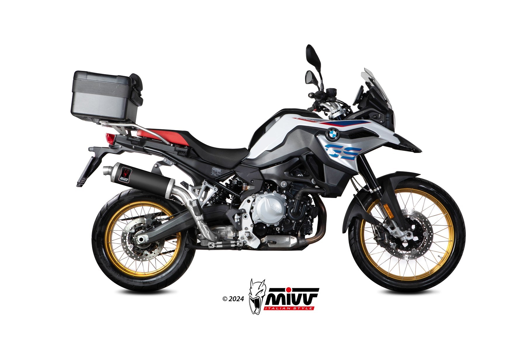 TERMINALE DI SCARICO IN ACCIAIO INOX NERO MIVV DAKAR BMW F 850 GS 2018 - 2024