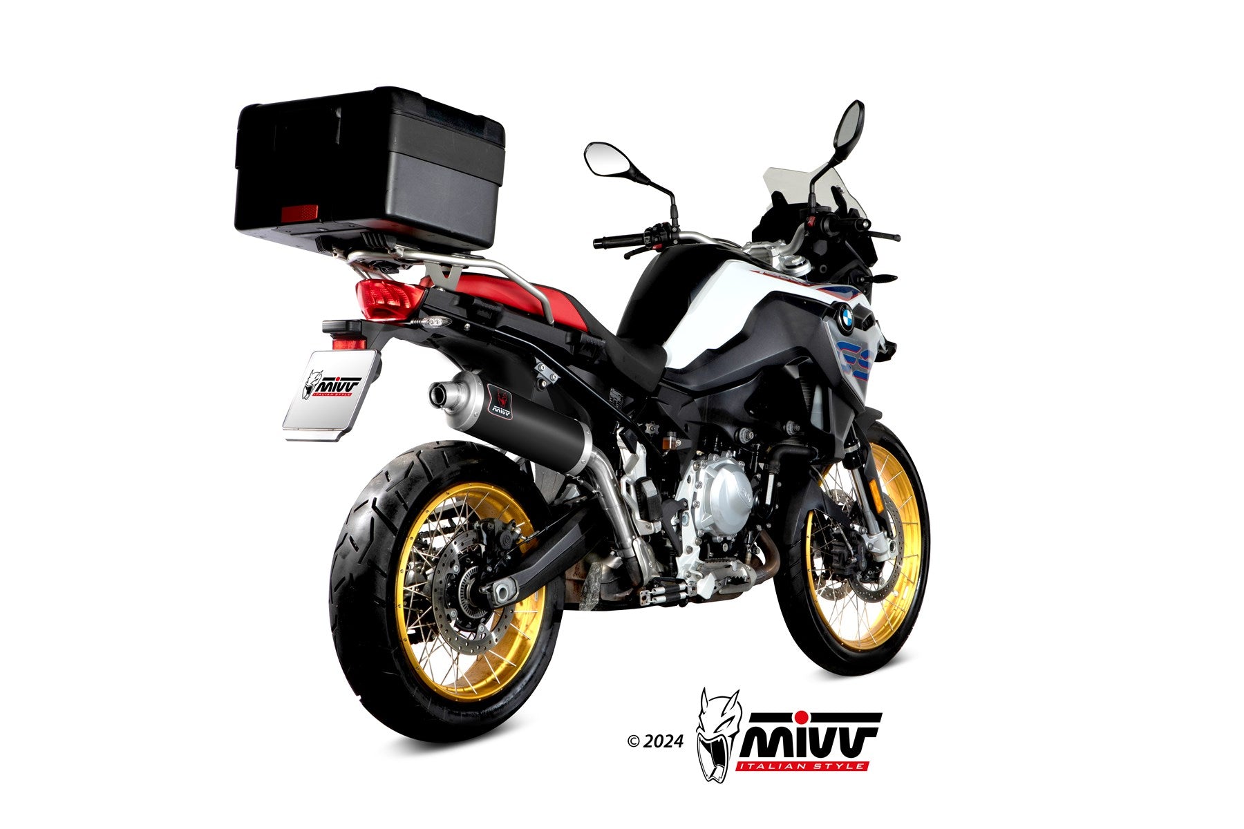 TERMINALE DI SCARICO IN ACCIAIO INOX NERO MIVV DAKAR BMW F 850 GS 2018 - 2024