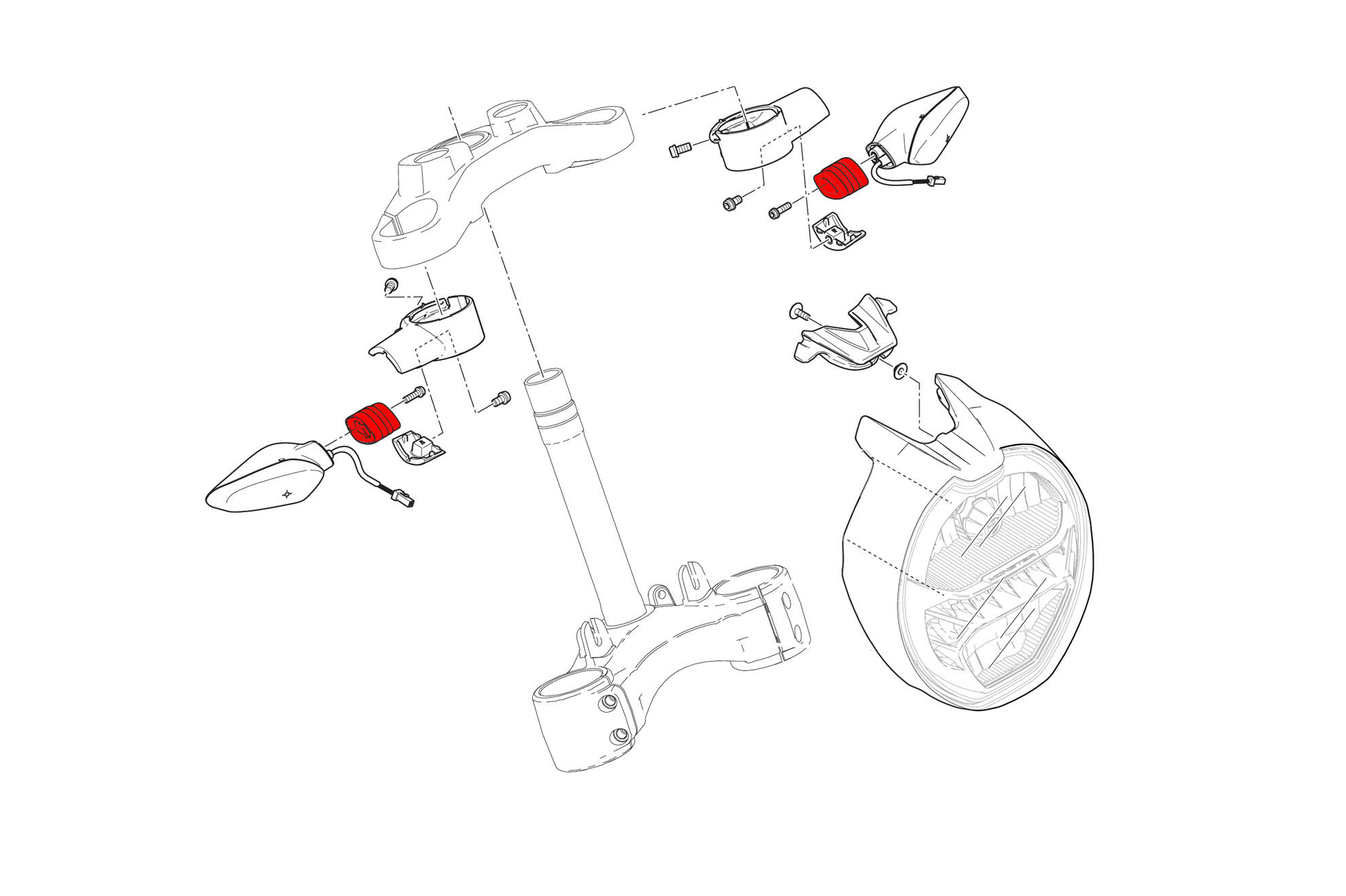ADATTATORI FRECCE ANTERIORI CNC RACING DUCATI STREETFIGHTER V4 S