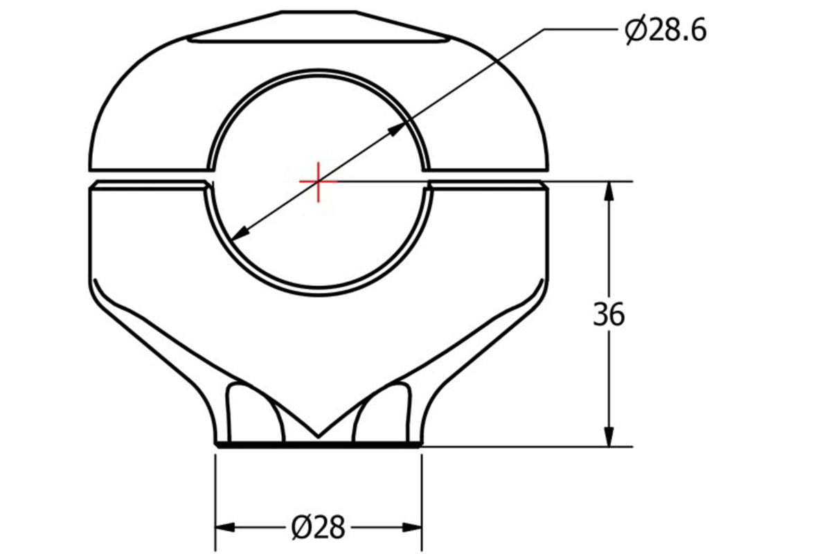 RISER MANUBRIO CONICO ALTEZZA 36 MM CNC RACING DUCATI HYPERMOTARD 1100 EVO SP