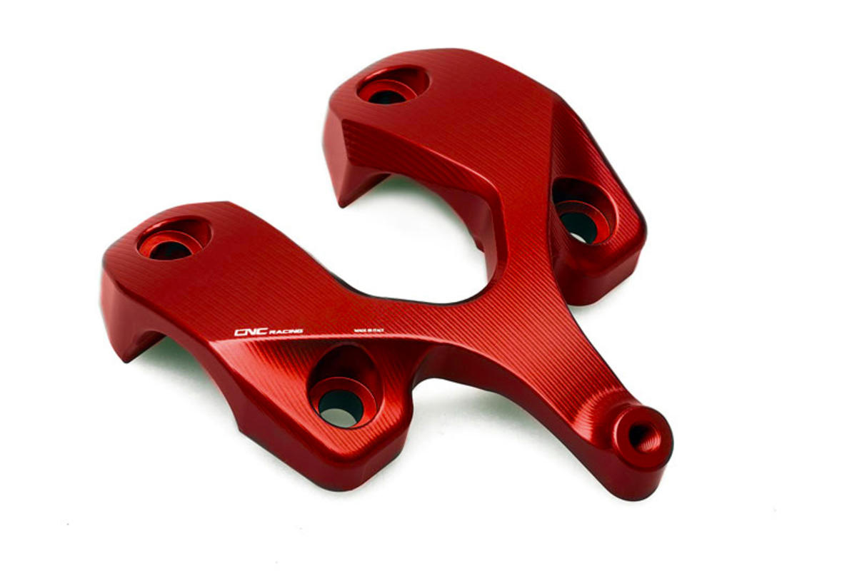 RISER NERO + SUPPORTO AMMORTIZZATORE DI STERZO CNC RACING DUCATI MONSTER 1200