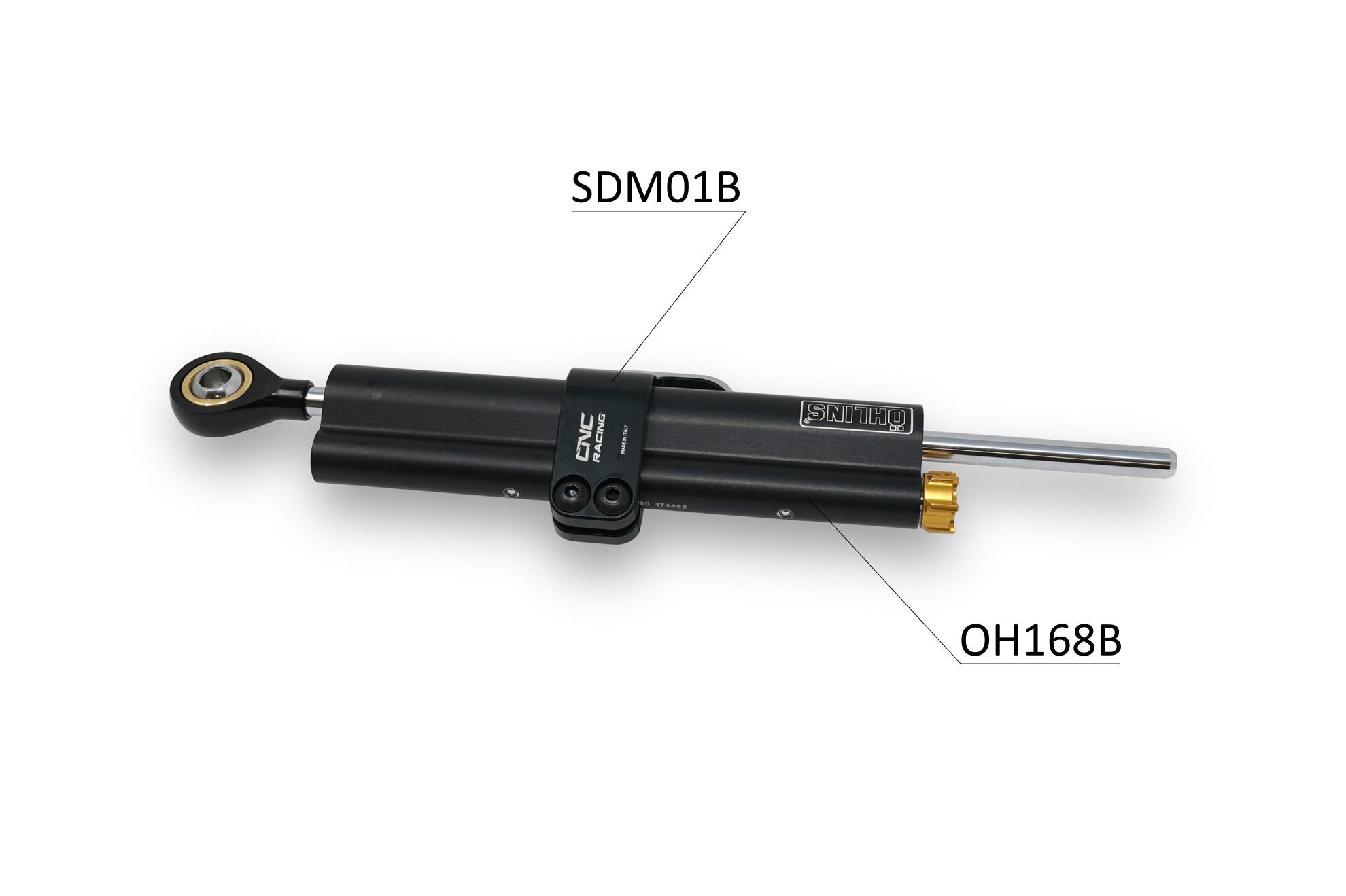 MORSETTO AMMORTIZZATORE STERZO OHLINS NERO CNC RACING DUCATI HYPERMOTARD 950 SP