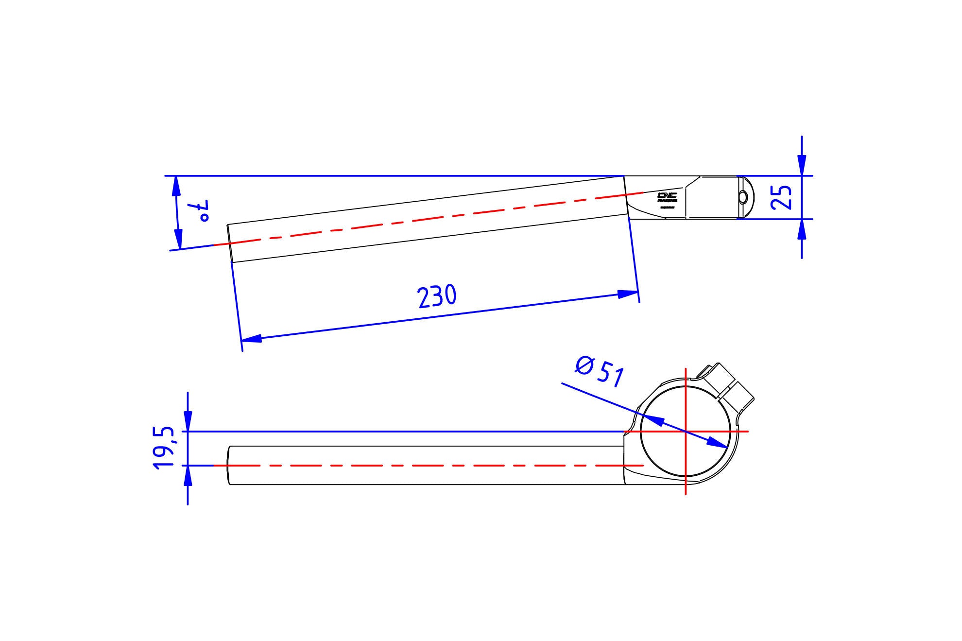 SEMIMANUBRI Ø 51 MM CNC RACING APRILIA RSV4 FACTORY 2009-14