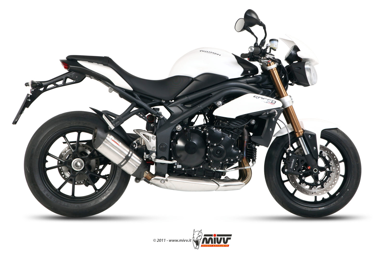 TERMINALE SCARICO BASSO INOX MIVV SUONO TRIUMPH SPEED TRIPLE 1050 R/S/RS 2011-15