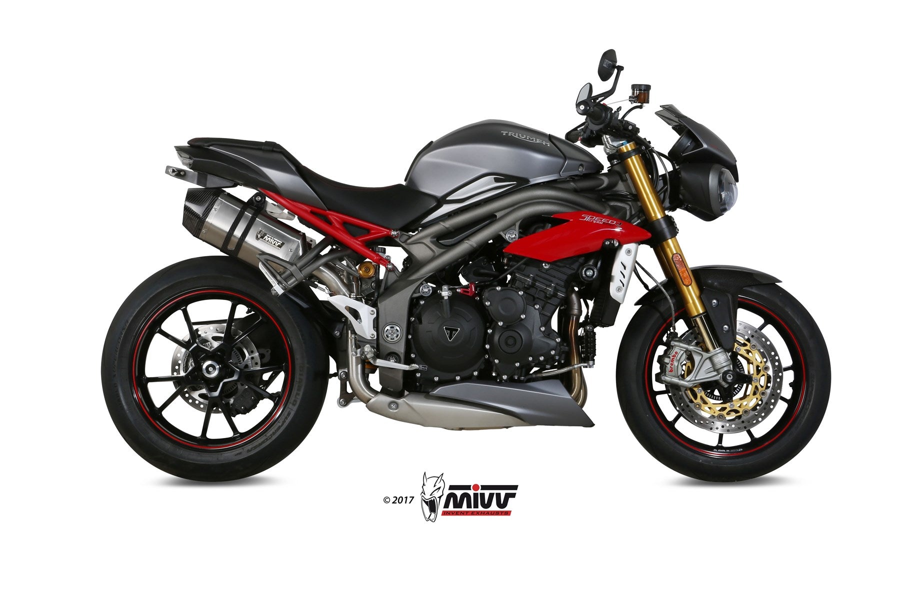 TERMINALI SCARICO INOX MIVV SPEED EDGE TRIUMPH SPEED TRIPLE 1050 R/S/RS 2016-17
