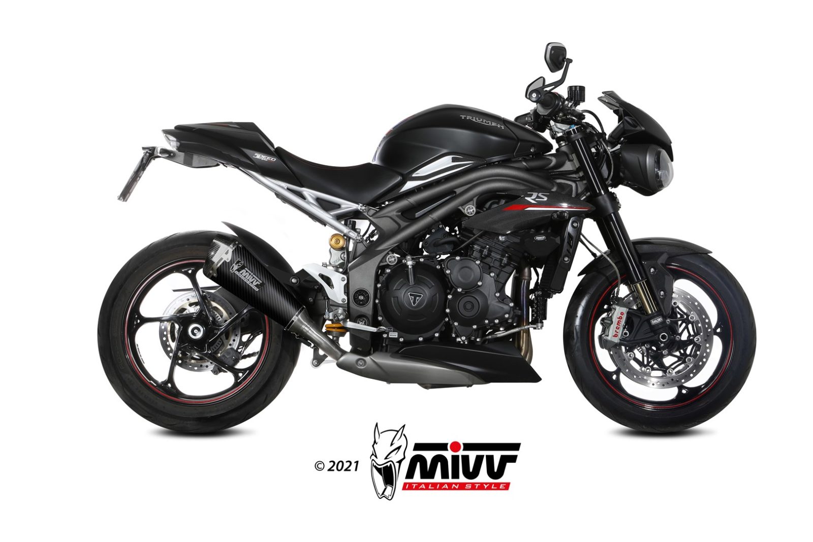 SCARICO INOX NERO MIVV DELTA RACE TRIUMPH SPEED TRIPLE 1050 R/S/RS 2018-20