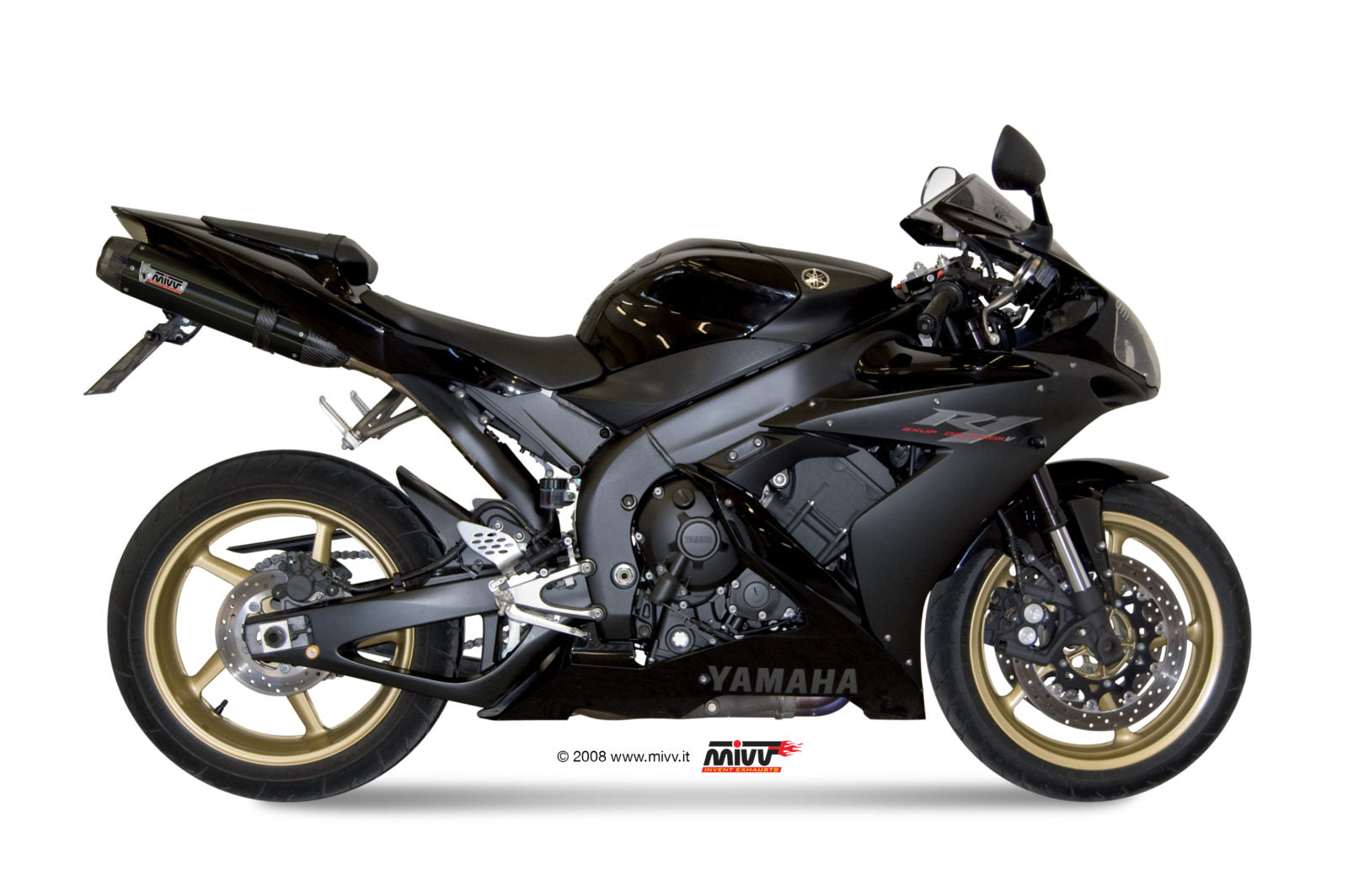 TERMINALI DI SCARICO SOTTOSELLA  INOX NERO MIVV SUONO YAMAHA YZF 1000 R1 2004-06