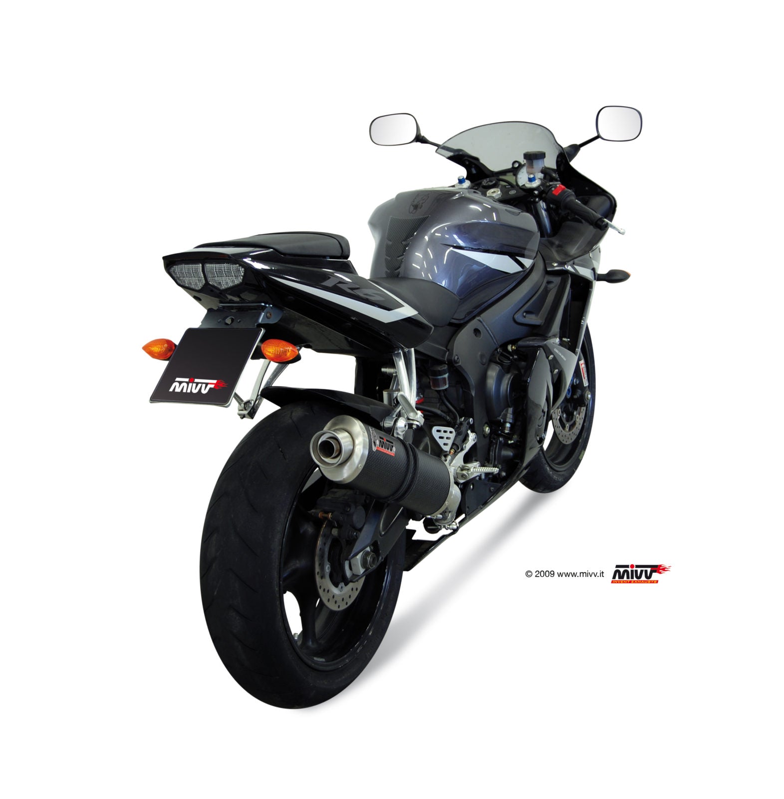 TERMINALE DI SCARICO IN CARBONIO MIVV OVAL YAMAHA YZF 600 R6 2003 - 2005