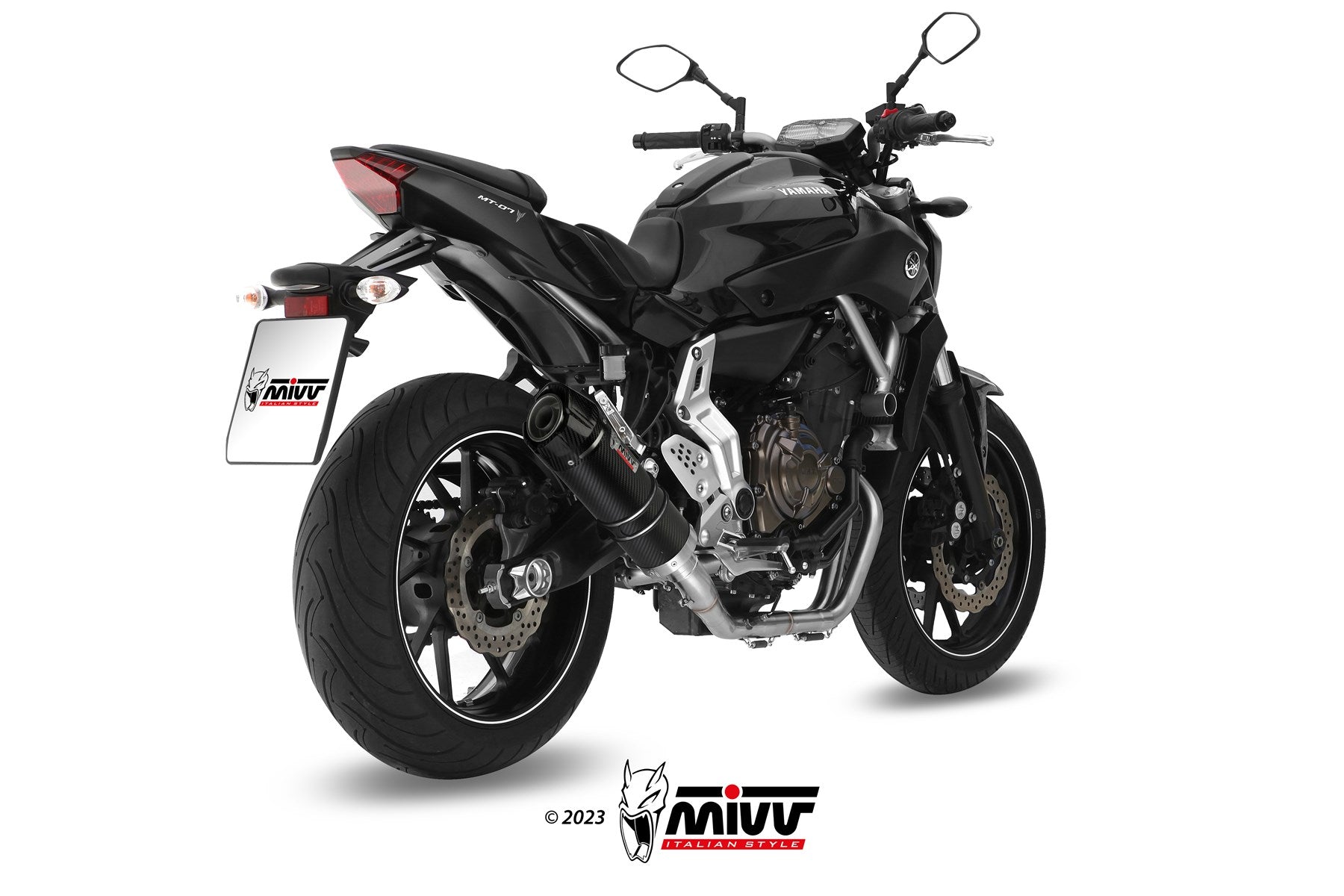 SCARICO COMPLETO ALTO IN CARBONIO MIVV GP YAMAHA MT-07 / FZ-07 2014 - 2024