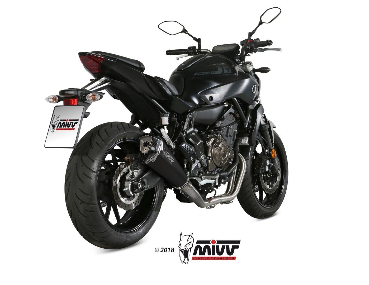 SCARICO COMPLETO ALTO  INOX NERO MIVV DELTA RACE YAMAHA MT-07/FZ-07 2014-24
