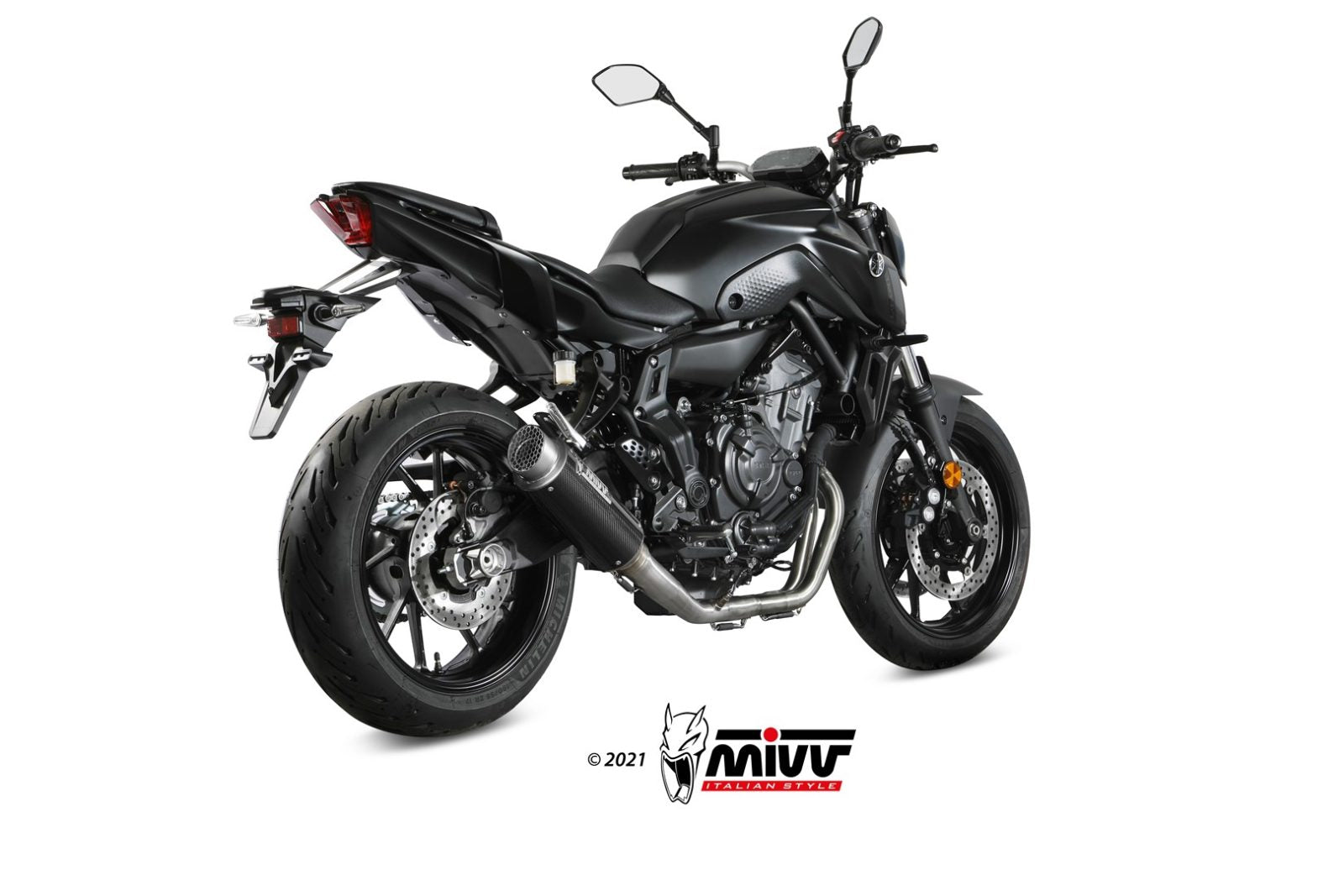 SCARICO COMPLETO ALTO IN CARBONIO MIVV GPPRO YAMAHA MT-07 / FZ-07 2021 - 2024