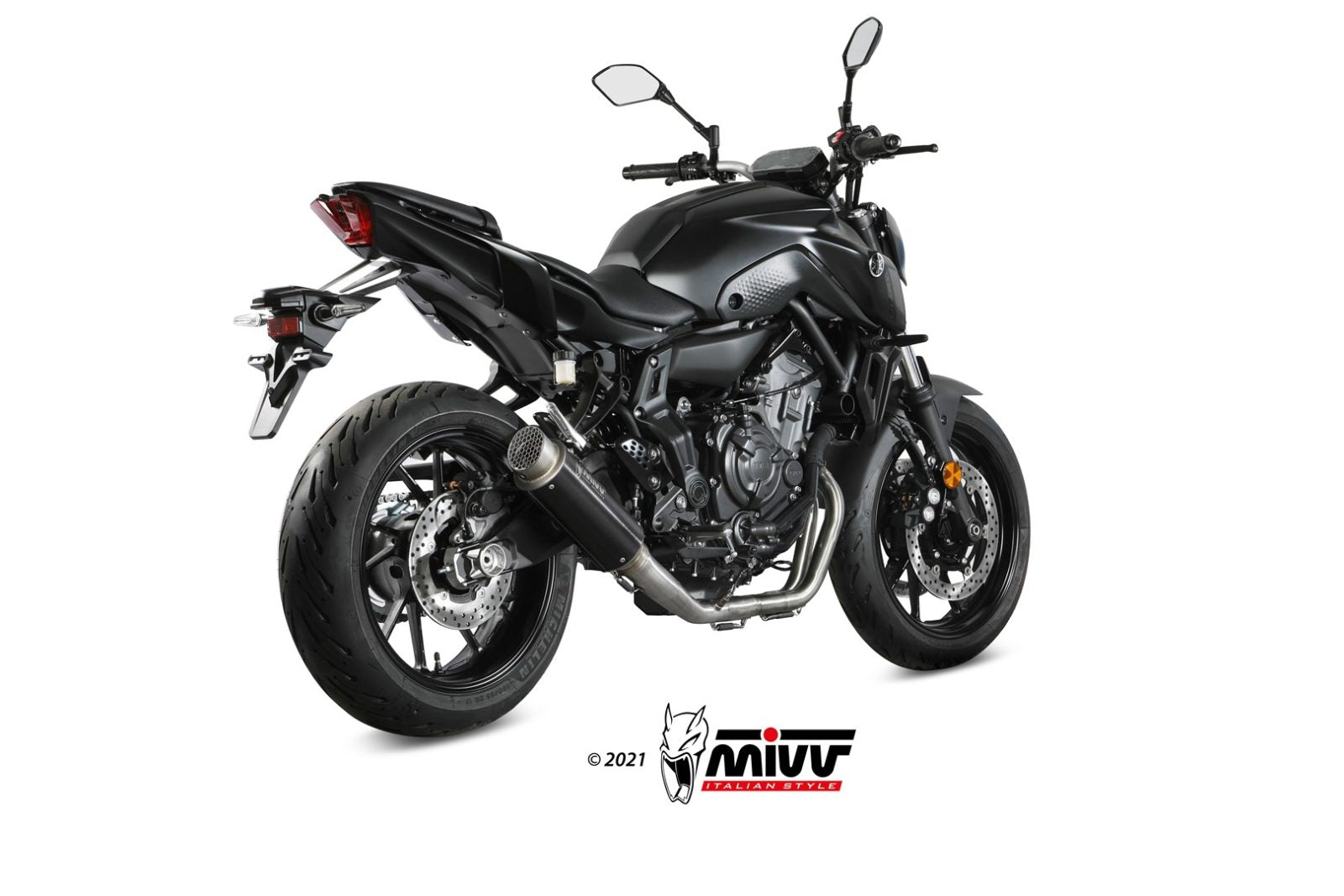 SCARICO COMPLETO ALTO IN ACCIAIO INOX NERO MIVV GPPRO YAMAHA MT-07/FZ-07 2021-24