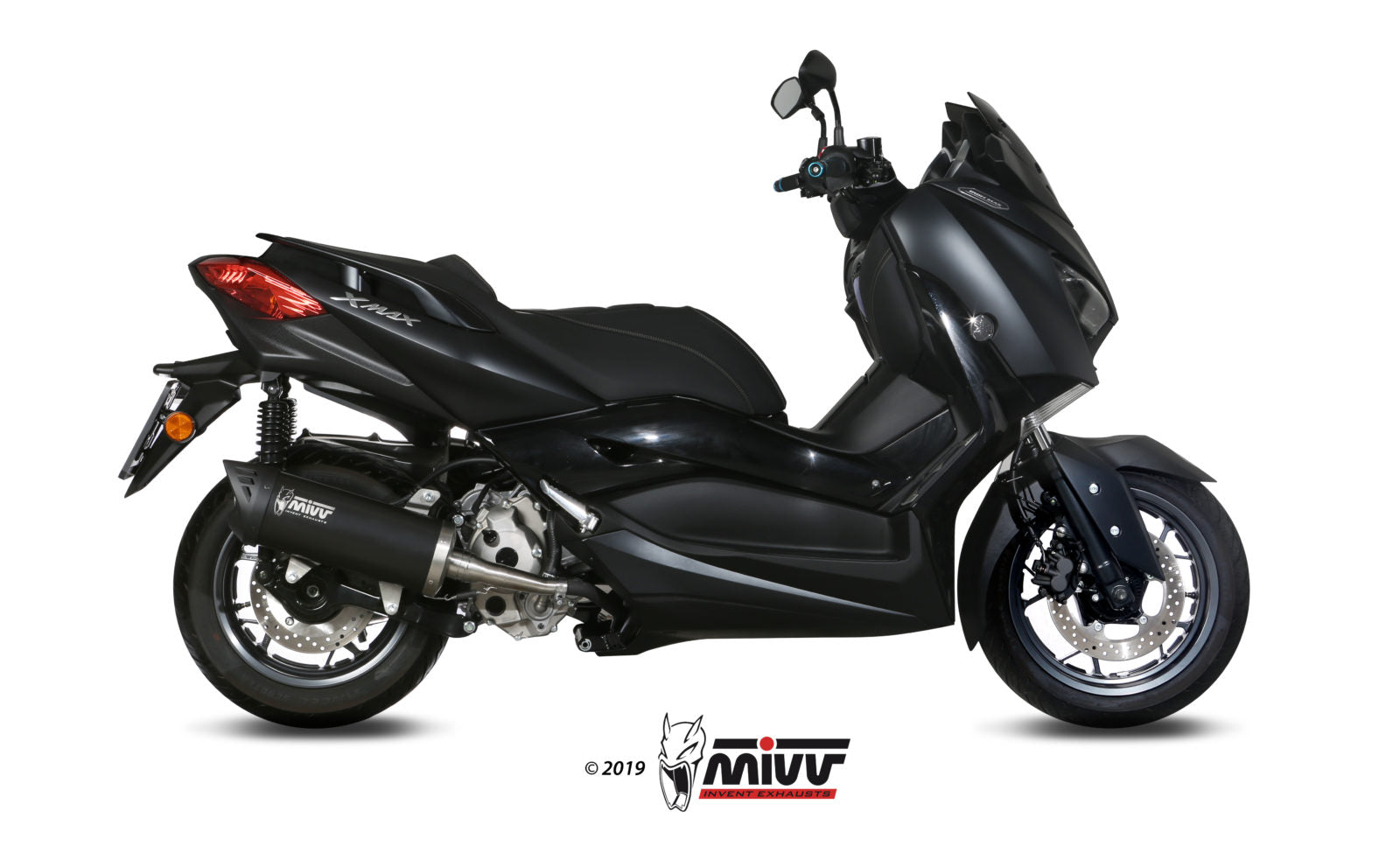 TERMINALE DI SCARICO IN ACCIAIO INOX NERO MIVV MOVER YAMAHA X-MAX 300 2017 -2020