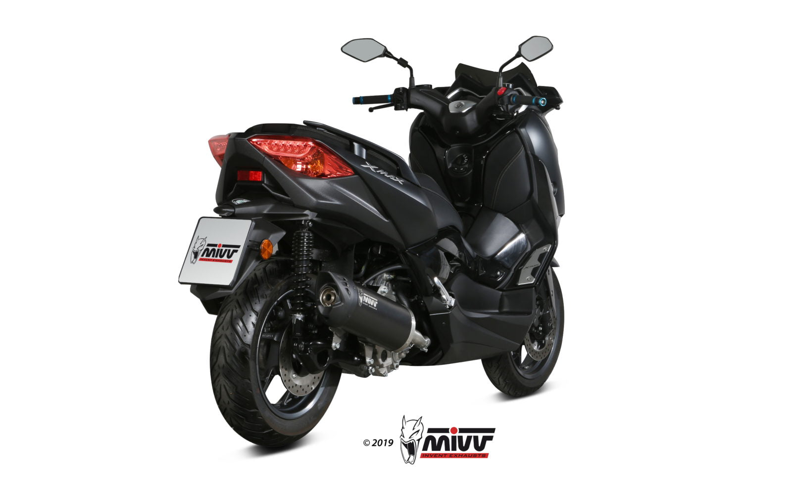 TERMINALE DI SCARICO IN ACCIAIO INOX NERO MIVV MOVER YAMAHA X-MAX 300 2017 -2020