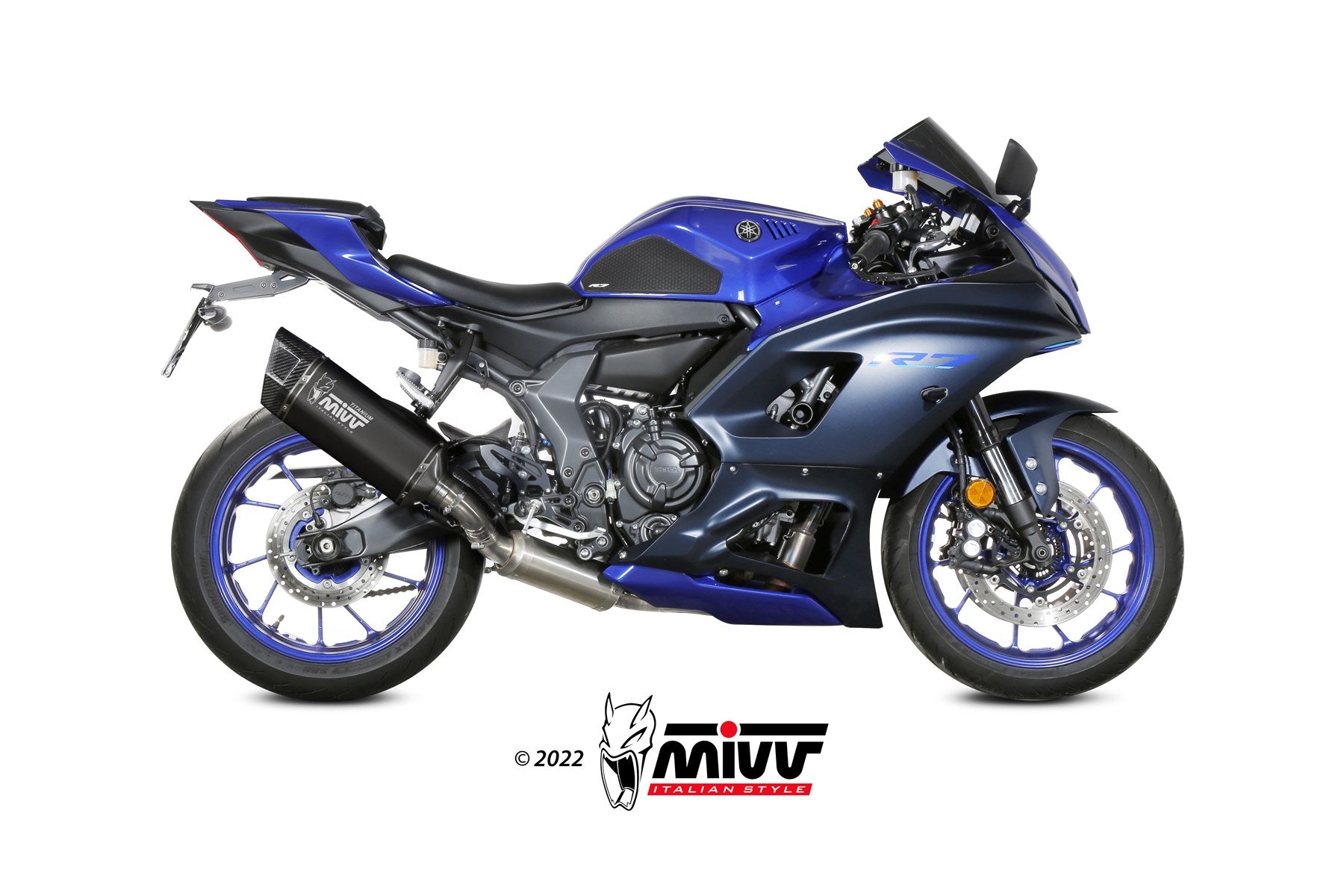 SCARICO COMPLETO ALTO IN TITANIO NERO MIVV SR-1 YAMAHA YZF R7 2022 - 2024