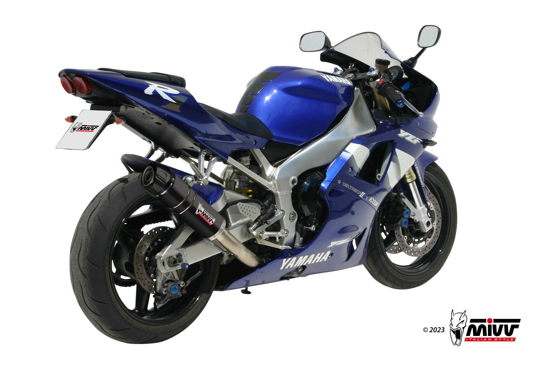 TERMINALE DI SCARICO IN ACCIAIO INOX NERO MIVV GP YAMAHA YZF 1000 R1 1998 - 2001