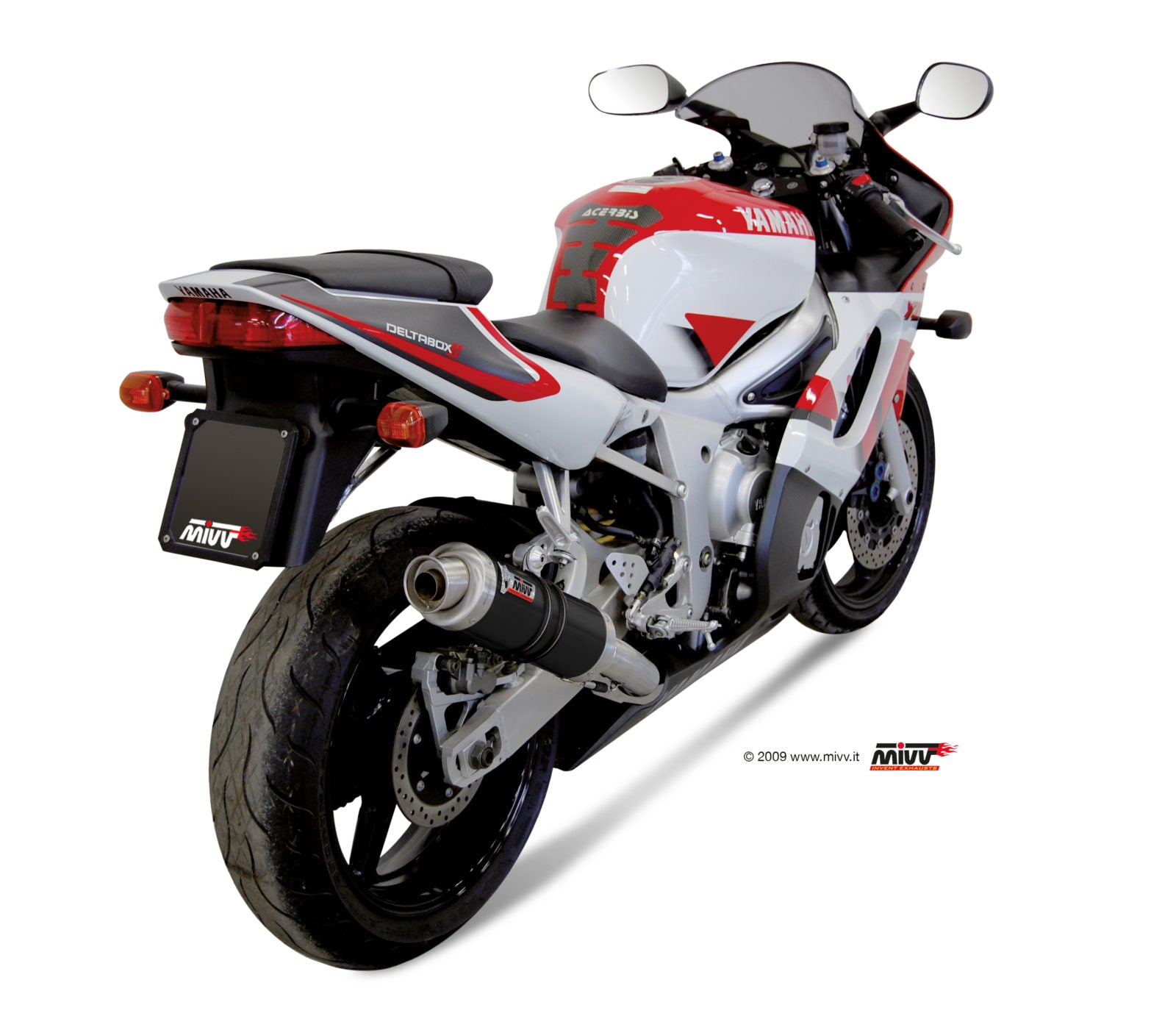 TERMINALE DI SCARICO IN ACCIAIO INOX NERO MIVV GP YAMAHA YZF 600 R6 1999 - 2002