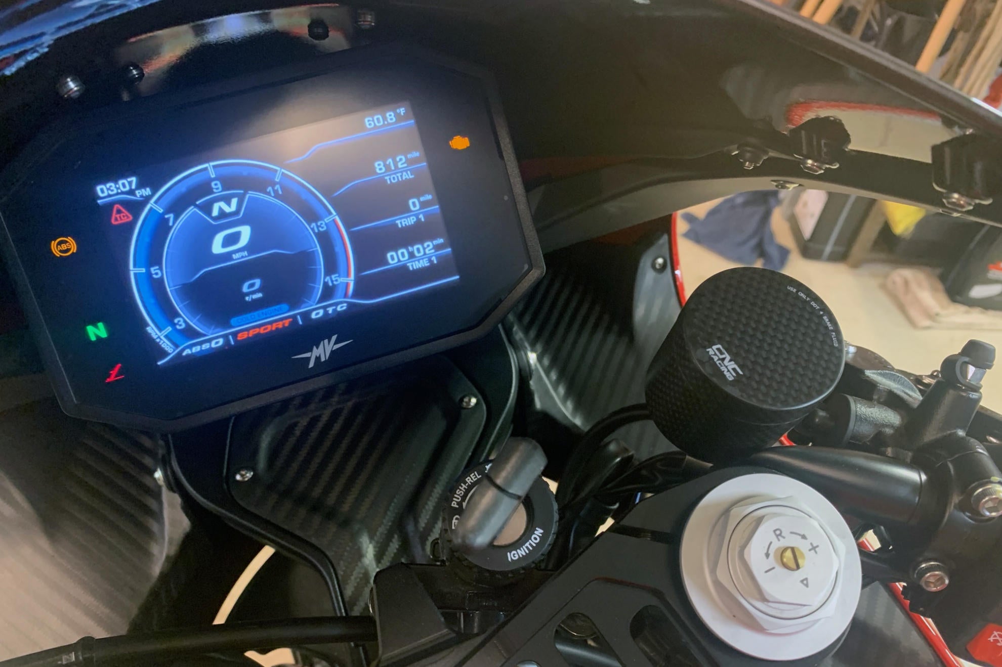 COVER SUPPORTO FARO CARBONIO CNC RACING MV AGUSTA SUPERVELOCE 800 S 21-23