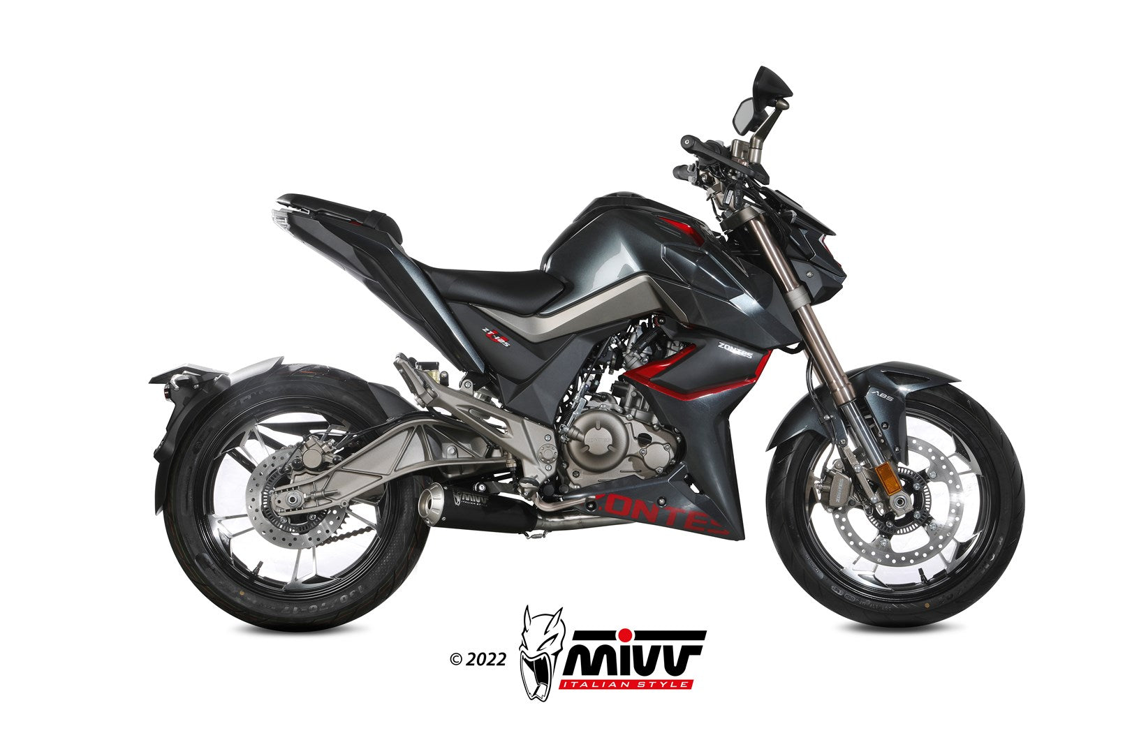 SCARICO COMPLETO IN ACCIAIO INOX NERO RACING MIVV X-M1 ZONTES ZT 125 U 2021-2024