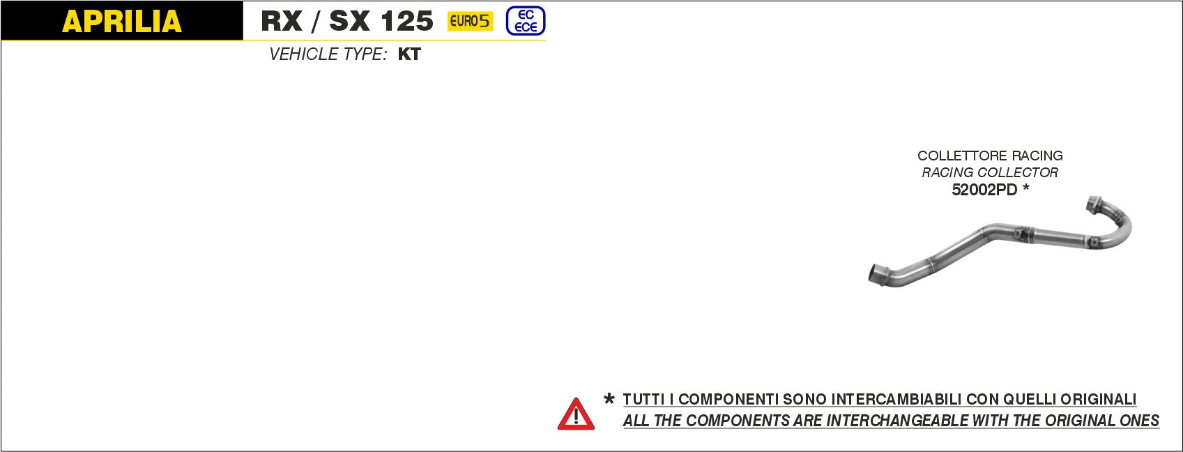 RACING HEADER ARROW APRILIA RX - SX 125 2021-22