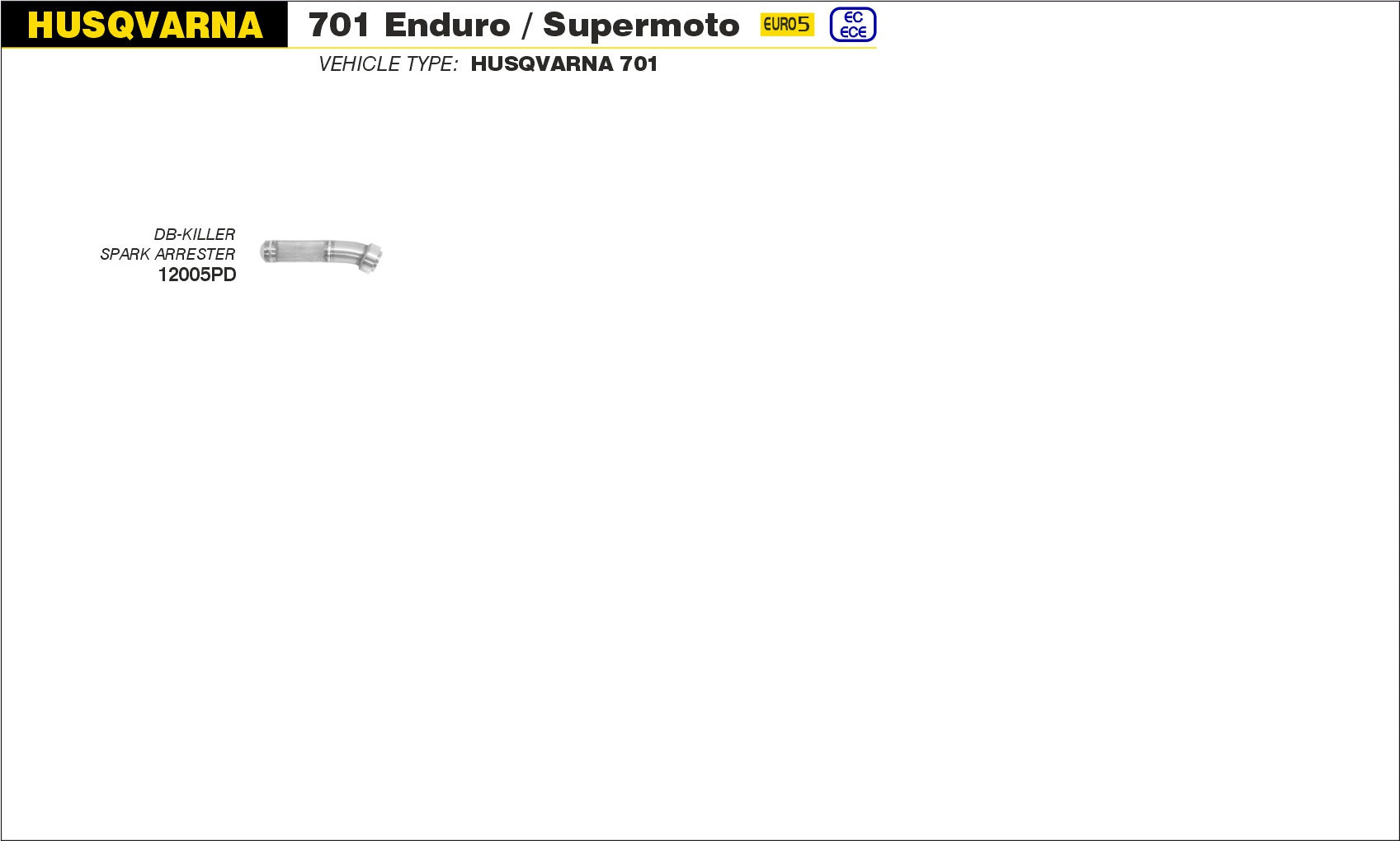 DB-KILLER SPARK ARRESTER RACE-TECH ARROW HUSQVARNA 701 SUPERMOTO 2021>