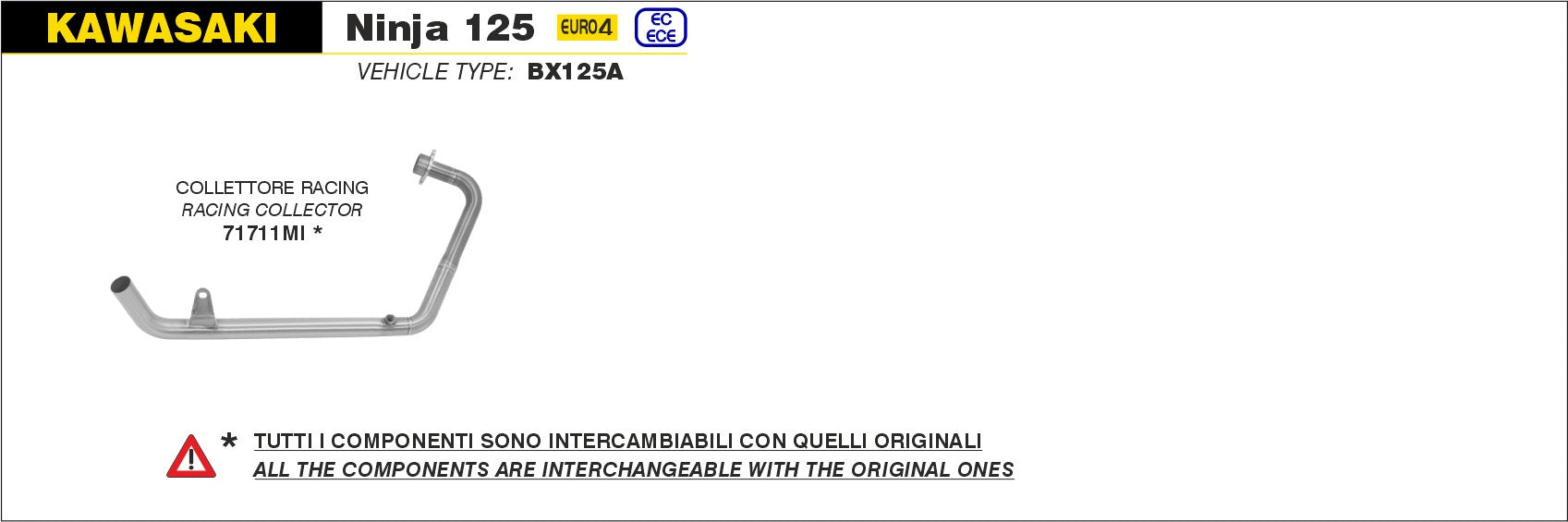 COLLETTORE RACING ARROW KAWASAKI NINJA 125 2019-20