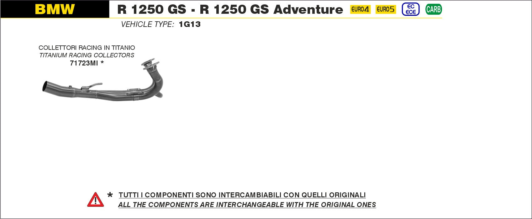 HEADERS RACING TITANIUM ARROW BMW R 1250 GS 2019-20