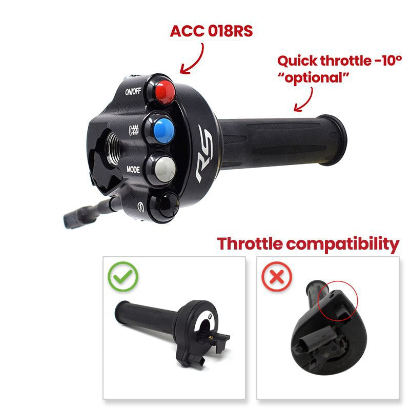 COMANDO GAS CON PULSANTIERA INTEGRATA + LOGO JETPRIME BMW R 1200 RS 2015 - 18