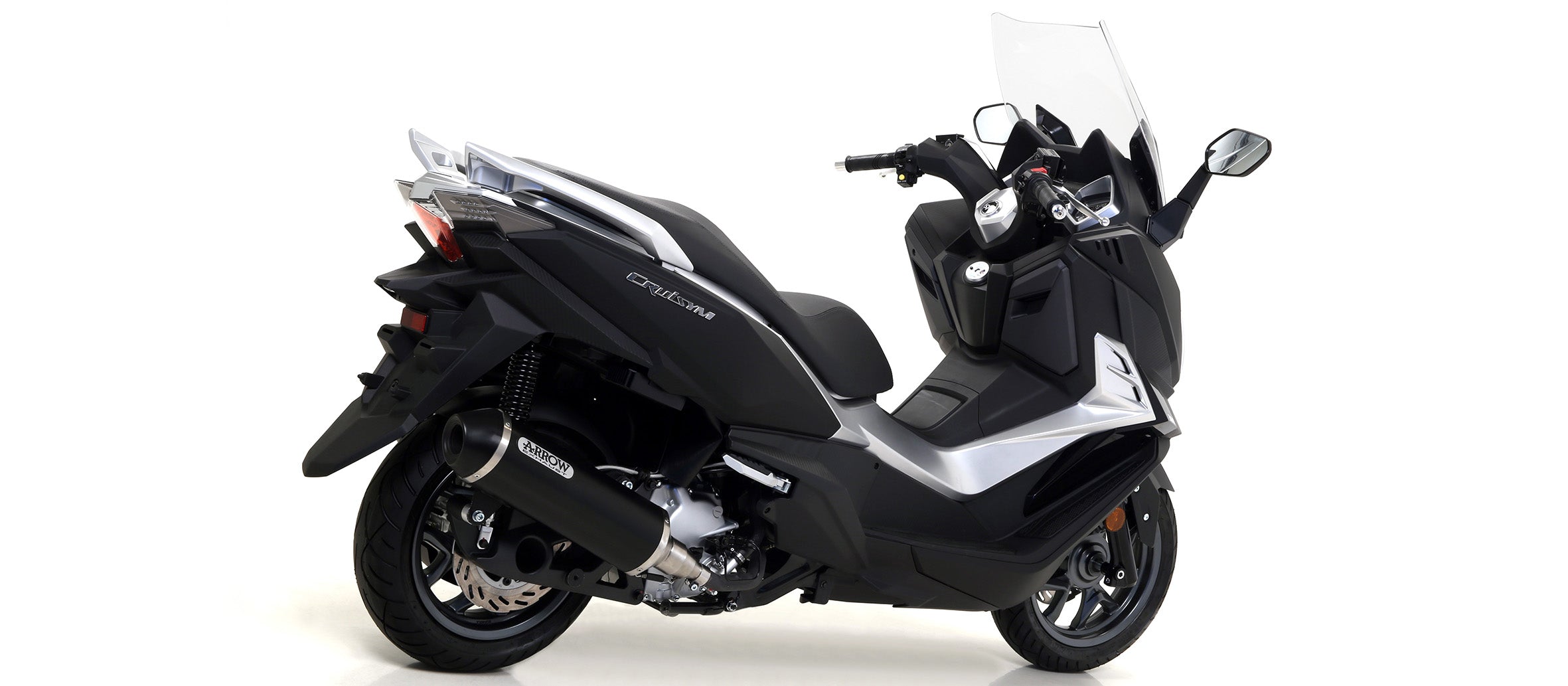 SCARICO MARMITTA URBAN ACCIAIO INOX FONDELLO NERO ARROW SYM CRUISYM 300 2017-20