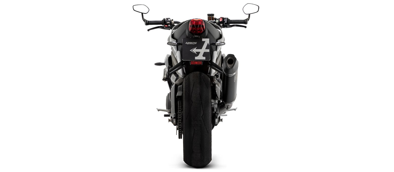 SILENCER EXHAUST "VELOCE" APPROVED BLACK ALUMINUM ARROW TRIUMPH STREET TRIPLE 765 20-22