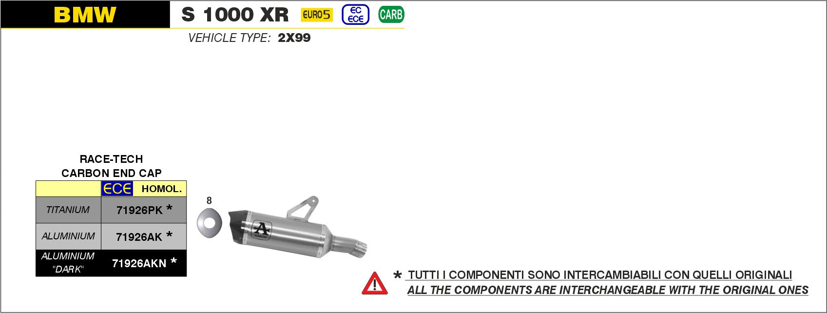 SILENCER RACE-TECH TITANIUM-CARB ARROW BMW S 1000 XR 2020-2021