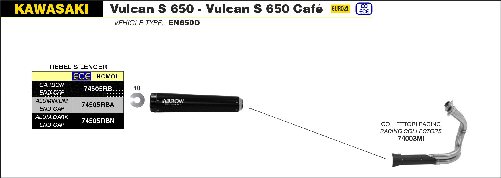 SCARICO COMPLETO REBEL-CARBONIO ARROW KAWASAKI VULCAN S 650 17-20