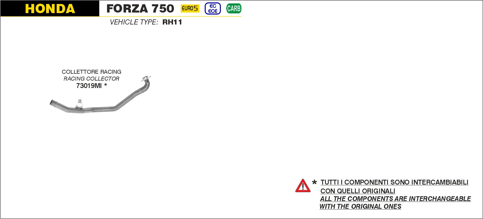 COLLETTORE RACING ARROW HONDA FORZA 750 2021>