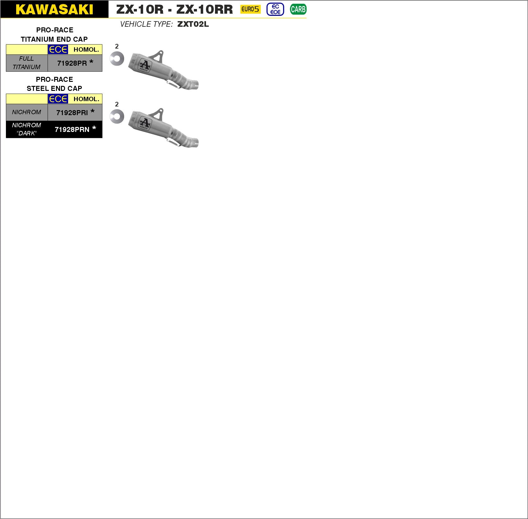 SCARICO MARMITTA PRO-RACE FULL TITANIO ARROW KAWASAKI ZX-10RR 2021>