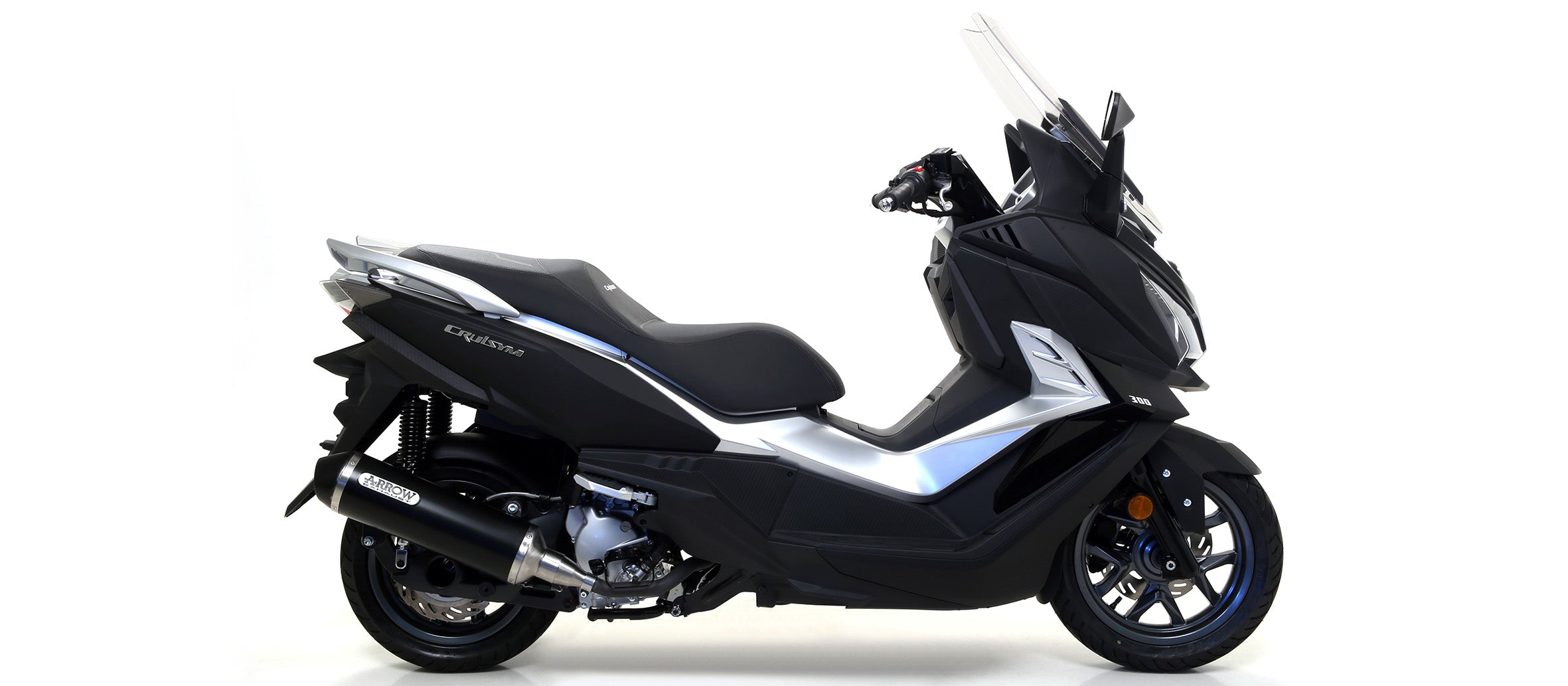 SCARICO MARMITTA URBAN ACCIAIO INOX FONDELLO NERO ARROW SYM CRUISYM 300 2017-20