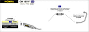COMPLETE EXHAUST APPROVED E5+E9 THUNDER ALUMINUM ARROW HONDA CB 125 F 2015-16