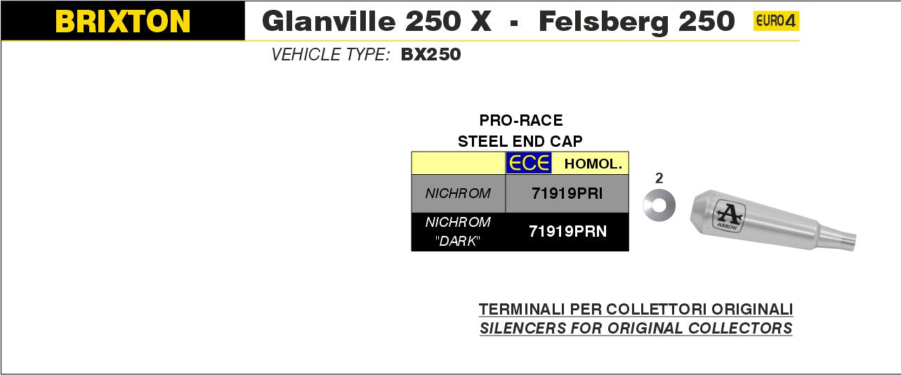 SILENCER PRO-RACE NICHROM ARROW BRIXTON FELSBERG 250 2019-20