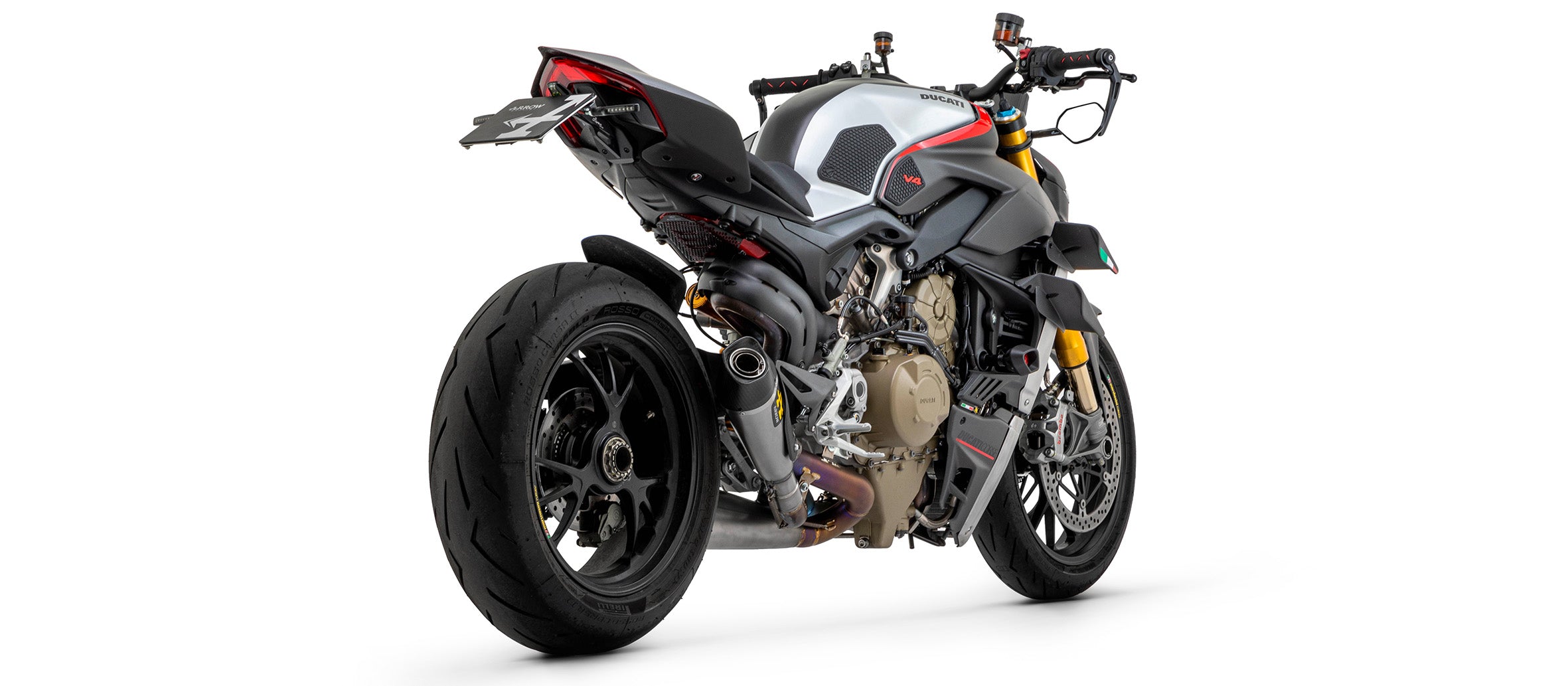 WORKS TITANIUM SILENCERS (DX+SX) + ARROW STEEL FITTING DUCATI STREETFIGHTER V4