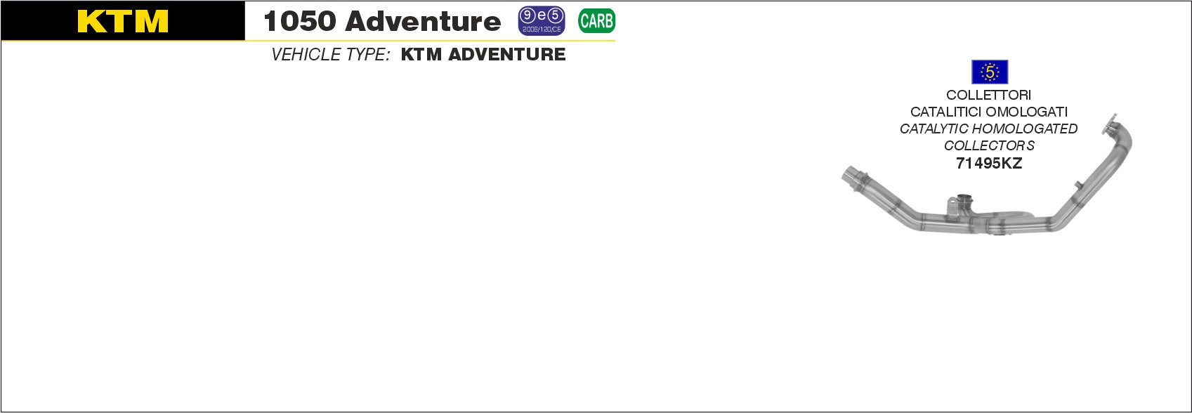 COLLETTORE OMOLOGATO EC+ECE ARROW KTM 1050 ADVENTURE 2015-16