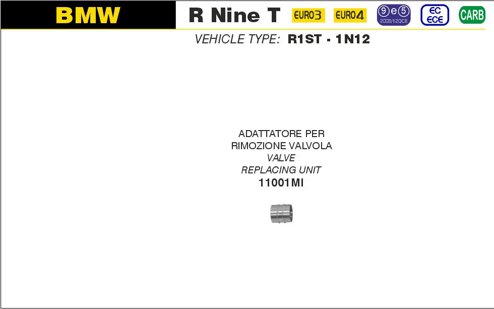 VALVE REMOVAL ADAPTER ARROW BMW R NINE T 2014-19