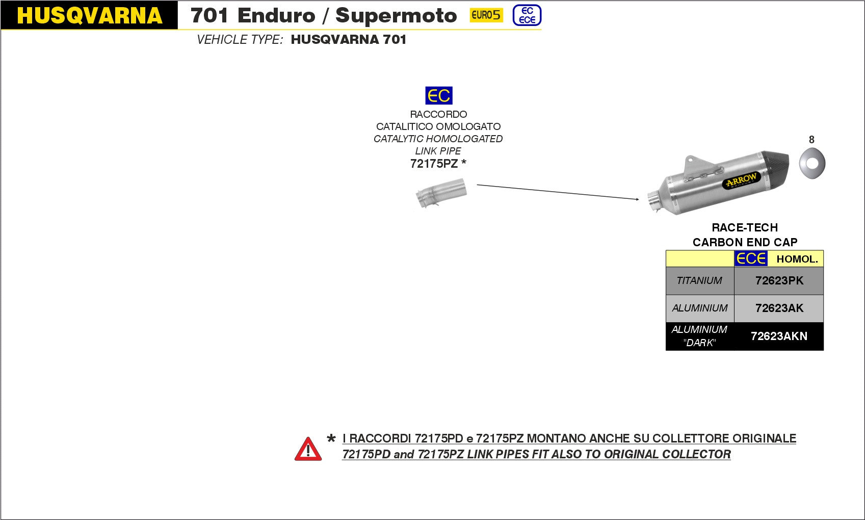 SCARICO-TECH TITANIO-CARBONIO ARROW HUSQVARNA 701 SUPERMOTO 2021>