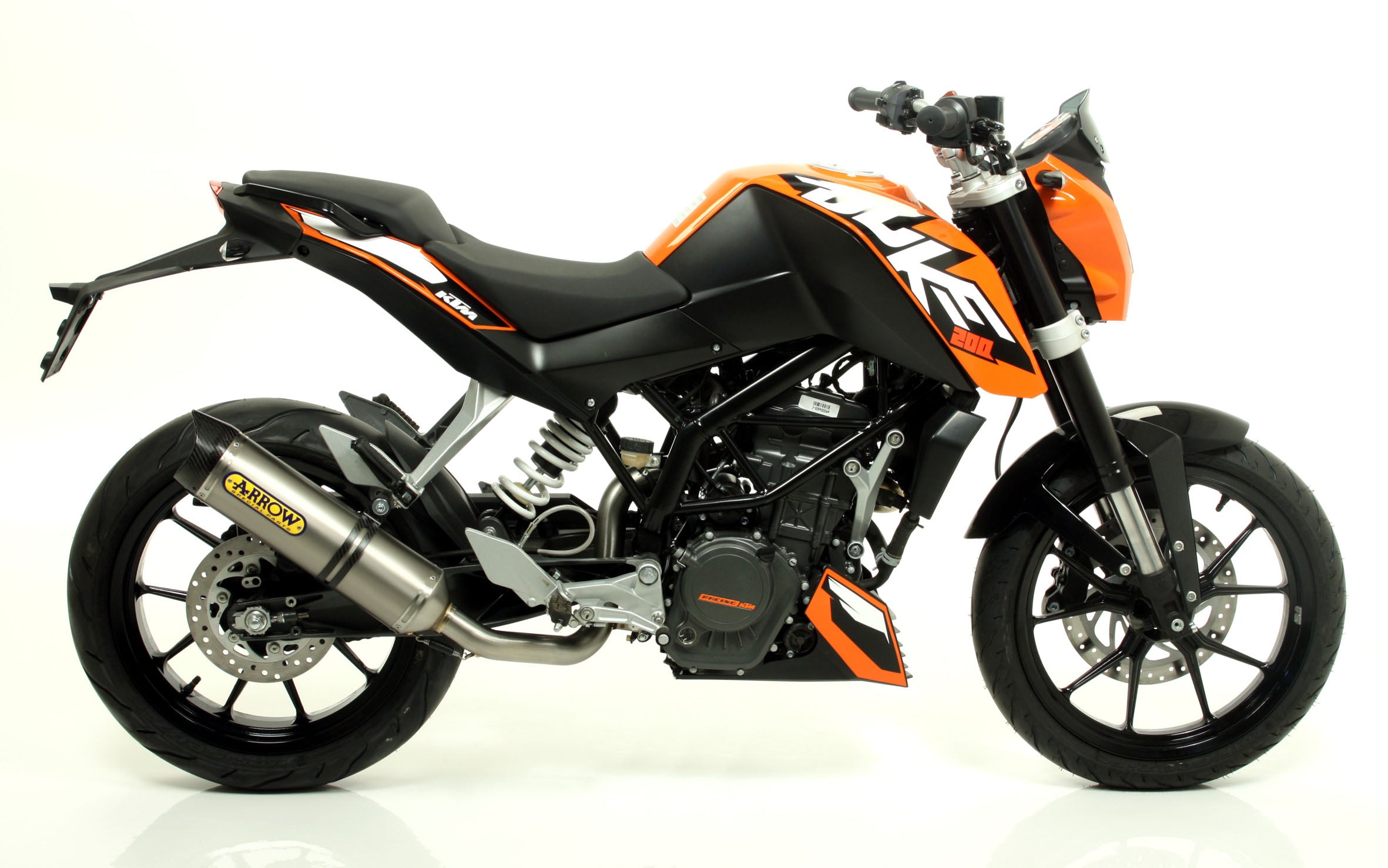 SCARICO MARMITTA OMOLOGATO E5+E9 TITANIO-CARBONIO ARROW KTM DUKE 200 11-14