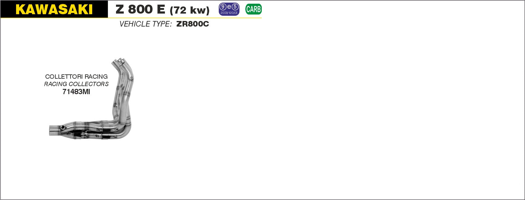 COLLETTORI RACING ARROW KAWASAKI Z 800 E 2013-16