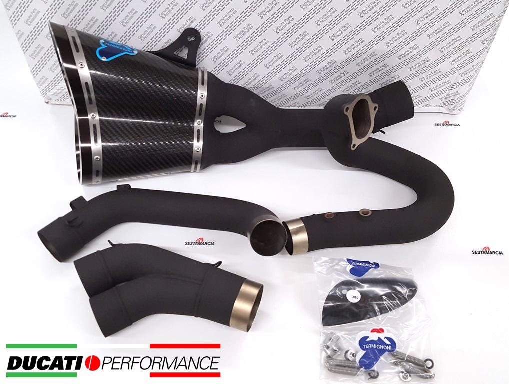 COMPLETE EXHAUST CARBON BLACK TERMIGNONI 96480641B DUCATI DIAVEL 1200 2011 - 18